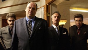 Firkløveret, der gør hele serien seværdig: Christopher Moltisanti, Tony Soprano, Paulie Gualtieri og Silvio Dante.